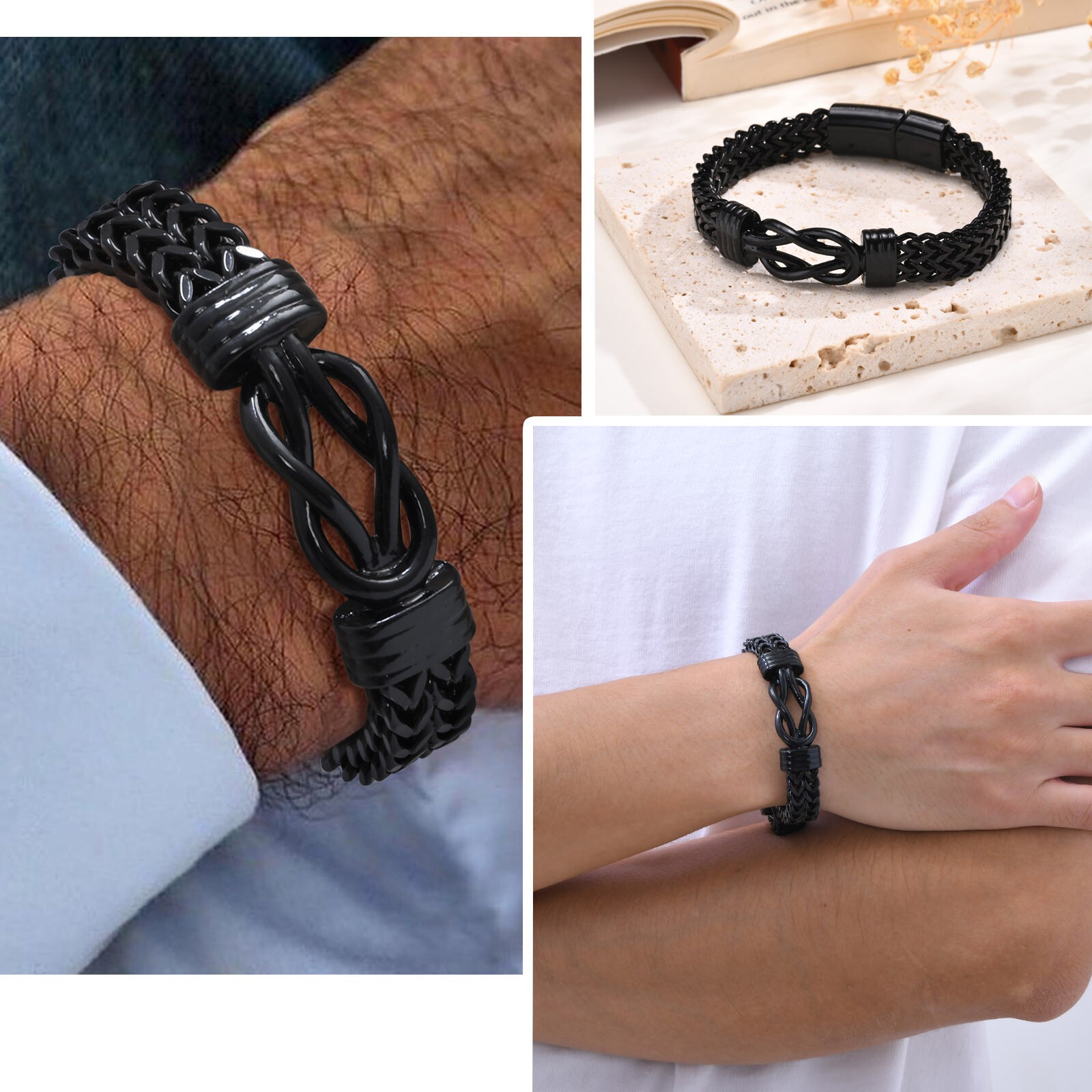 Knot Bracelet Gifts for Men Stainless Steel Bracelets Daily Wear Premium