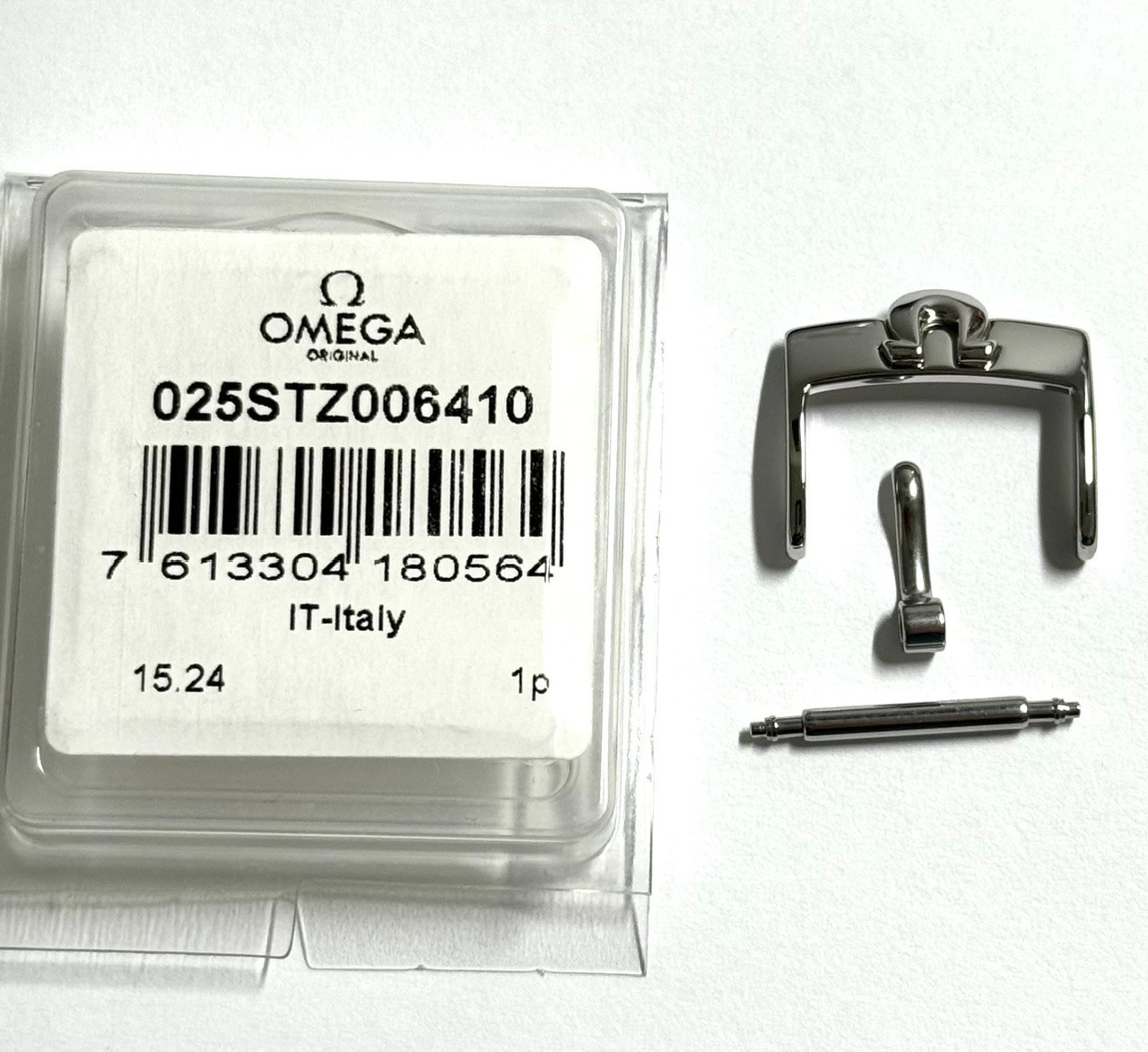 ORIGINAL OMEGA 16mm POLISHED Silver CLASP STZ006410 For 16mm Strap at Buckle End