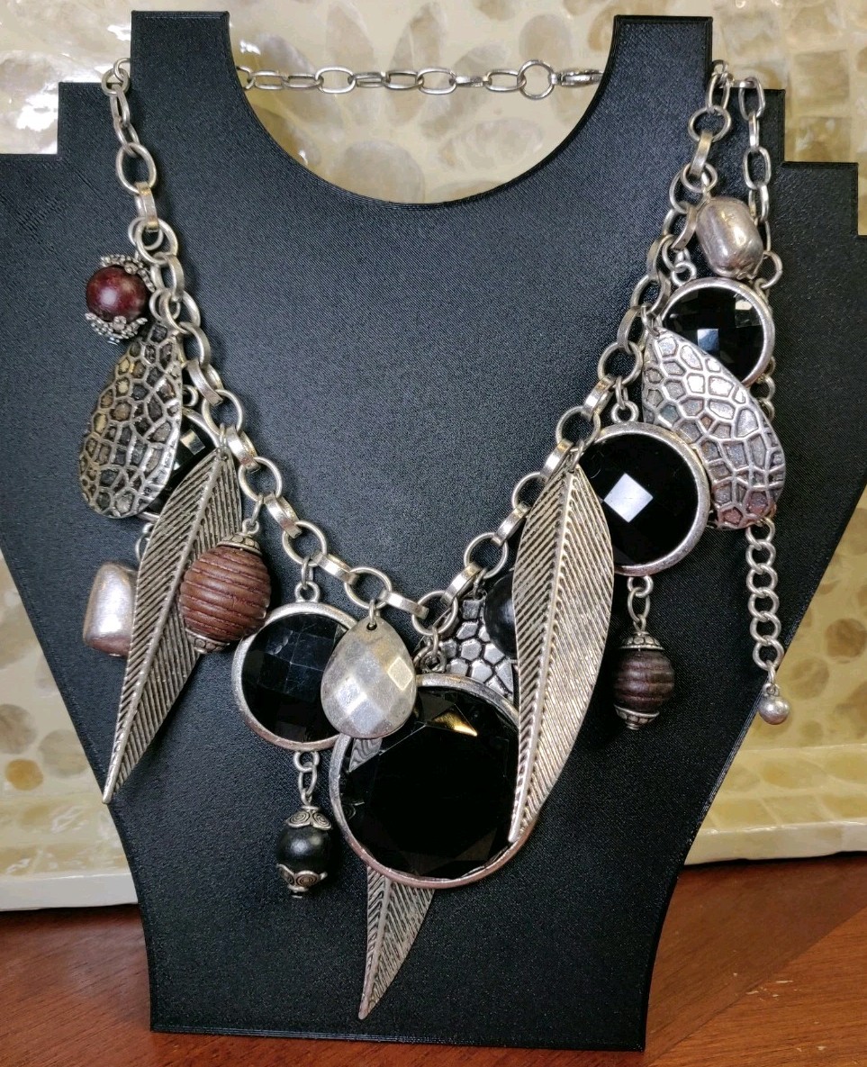 Vtg Attributed To Charro Unsigned Asymmetrical Wearable Art Statement Necklace
