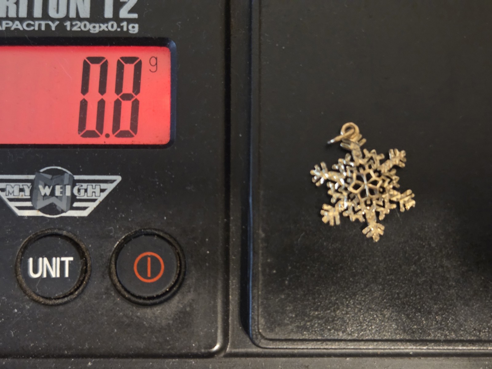 10k Yellow Gold Bolivia Snowflake Charm Pendant