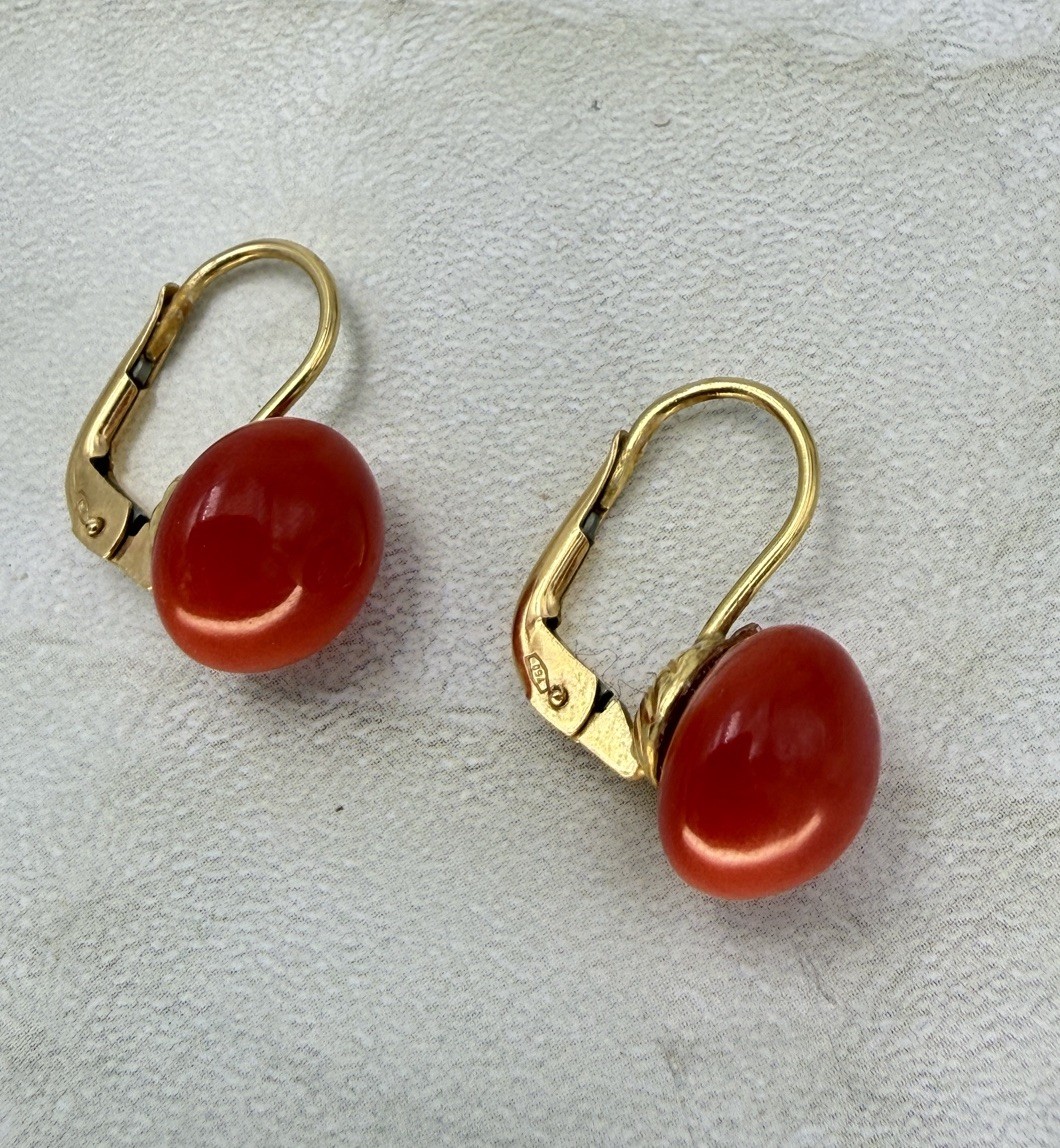 earrings earrings CORAL red MEDITERRANEAN CORAL gold 18KT GOLD-750