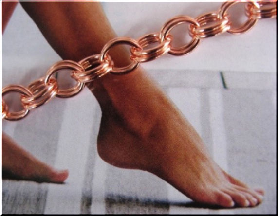 Solid Copper Anklet CA104G -1/4 of an inch wide – 8 to 11 inch lengths