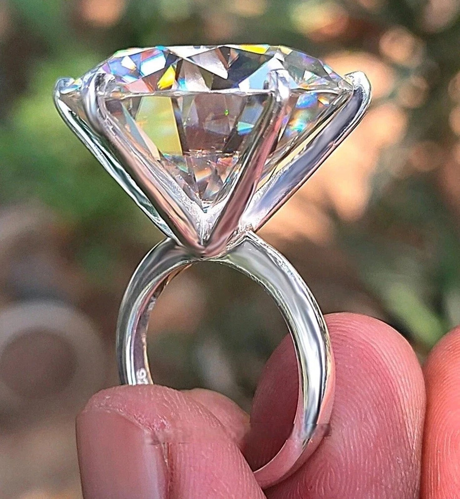 77Ct Lab Diamond Round Cut Ring VS1 Clarity 925 Sterling Silver for Her