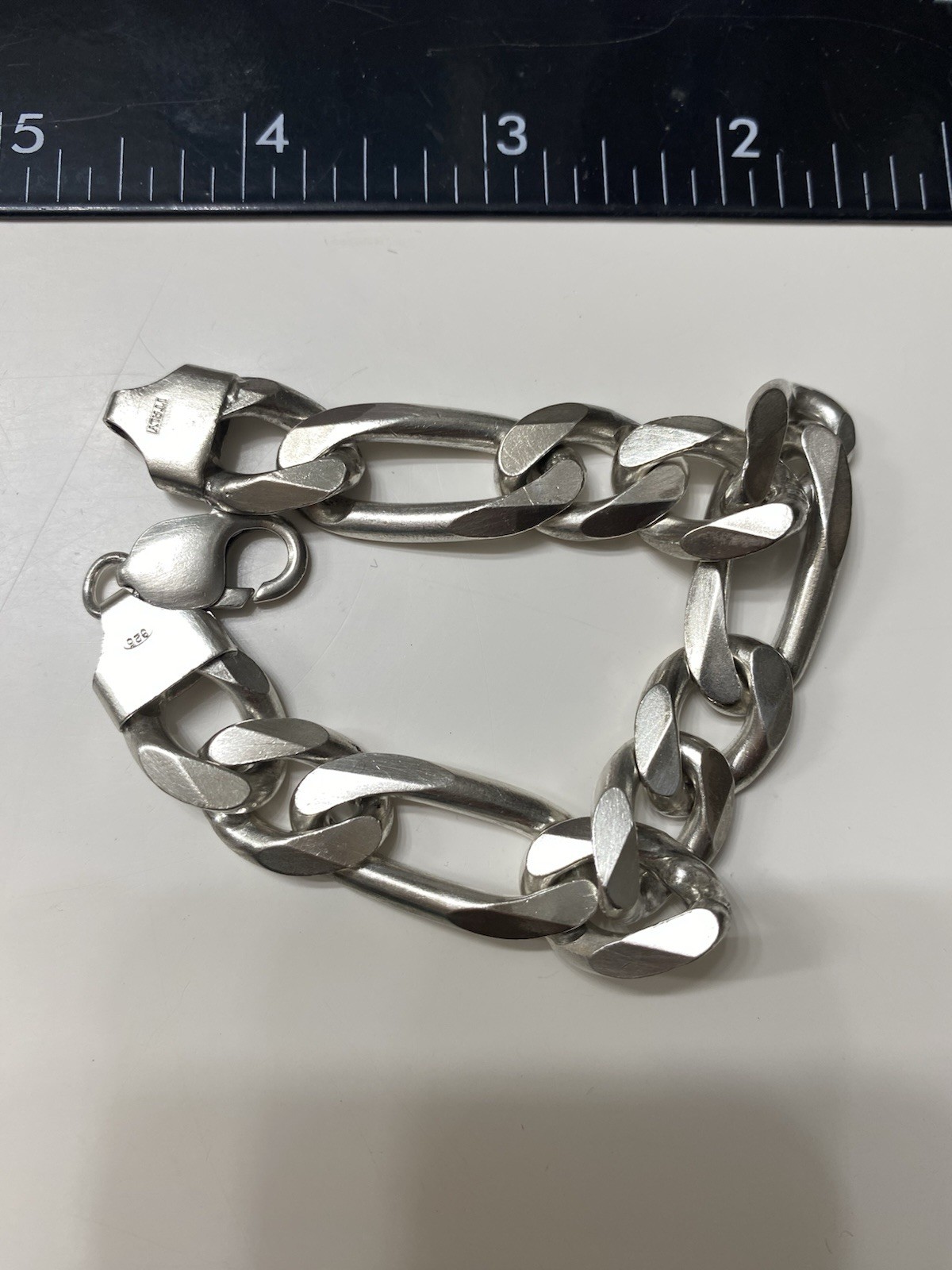 Figaro 8” Sterling Silver Bracelet Italy 60gms
