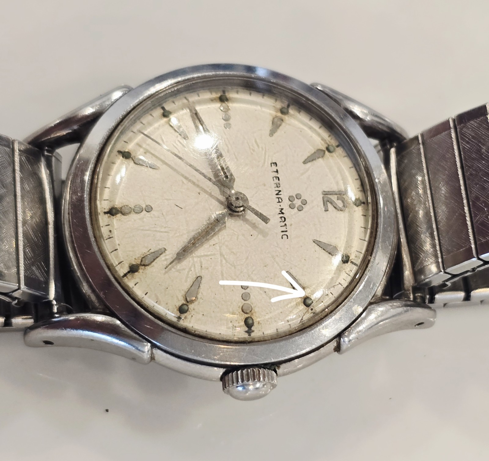 Eterna Matic 33mm 17J Cal 1412U Automatic Watch – Sweep Second – 1950’s – Estate