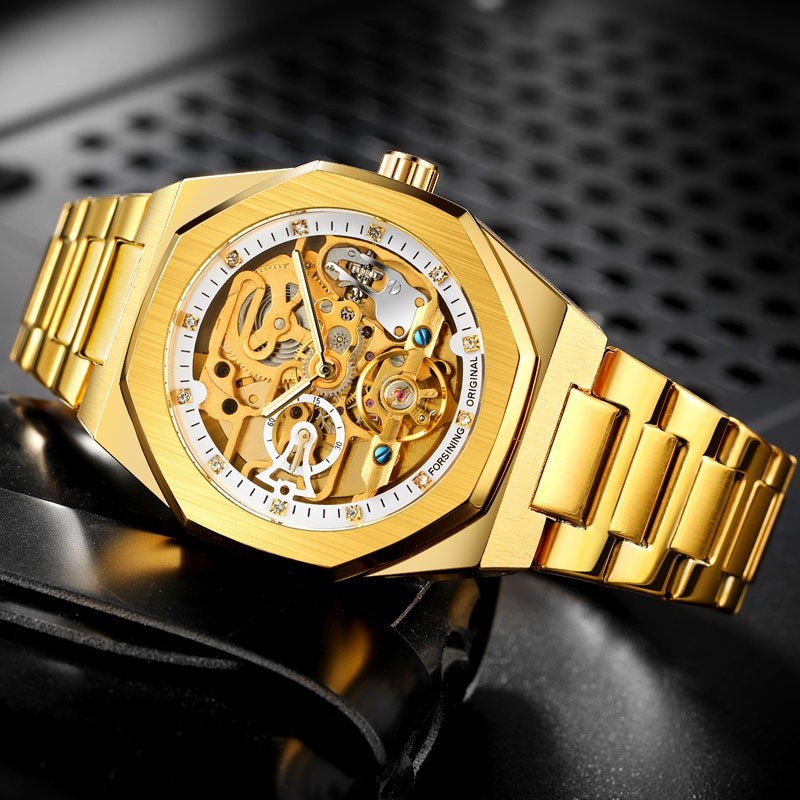 Luxury Men’s Automatic Mechanical Self-wind Waterproof Octagon Shape AUTO Watch