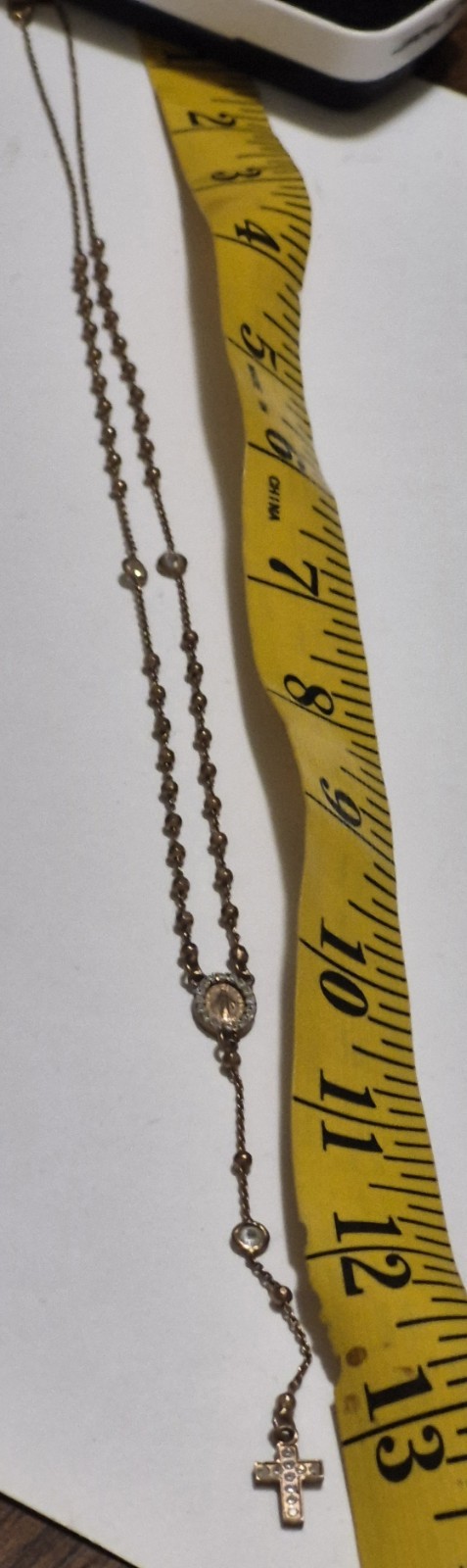 Dyadema 925 Italy Sterling Silver Rose Vermeil Rosary Y Necklace Miraculous…