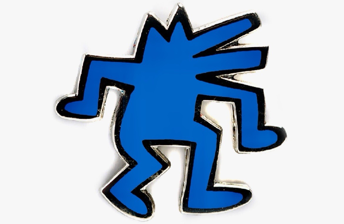 Keith Haring Dancing Dog Blue Enamel Pin (Limited Collectors Item)