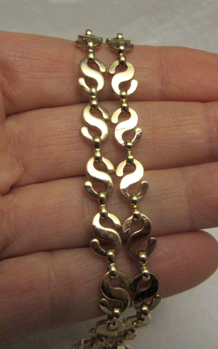 VTG I.O.G. Signed Idaho Opal & Gem Gold Tone Necklace “S” 24 Inch Long
