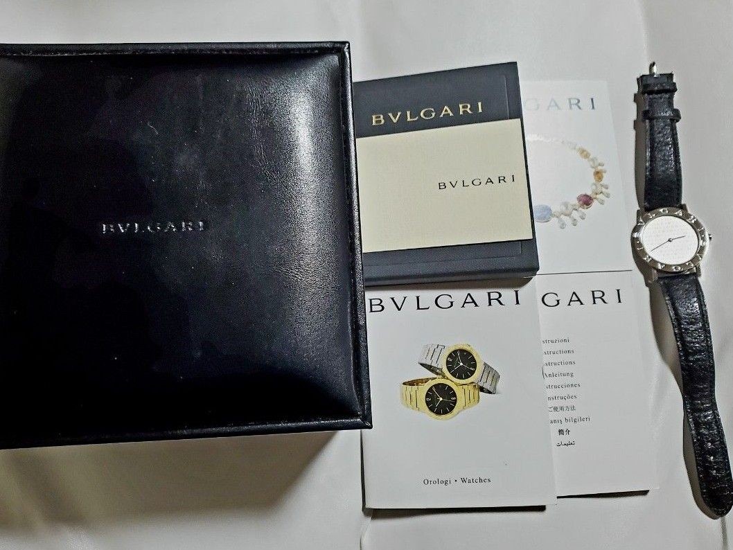 [B1P] BVLGARI BB33 Logo Mania White Dial Quartz Men’s Watch [k3p]