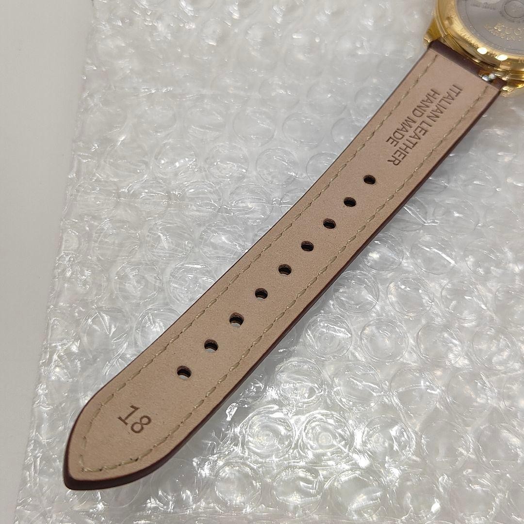 KUOE ROYAL SMITH 90-006 Gold Ivory Waffle Automatic Watch 35mm Miyota 9039
