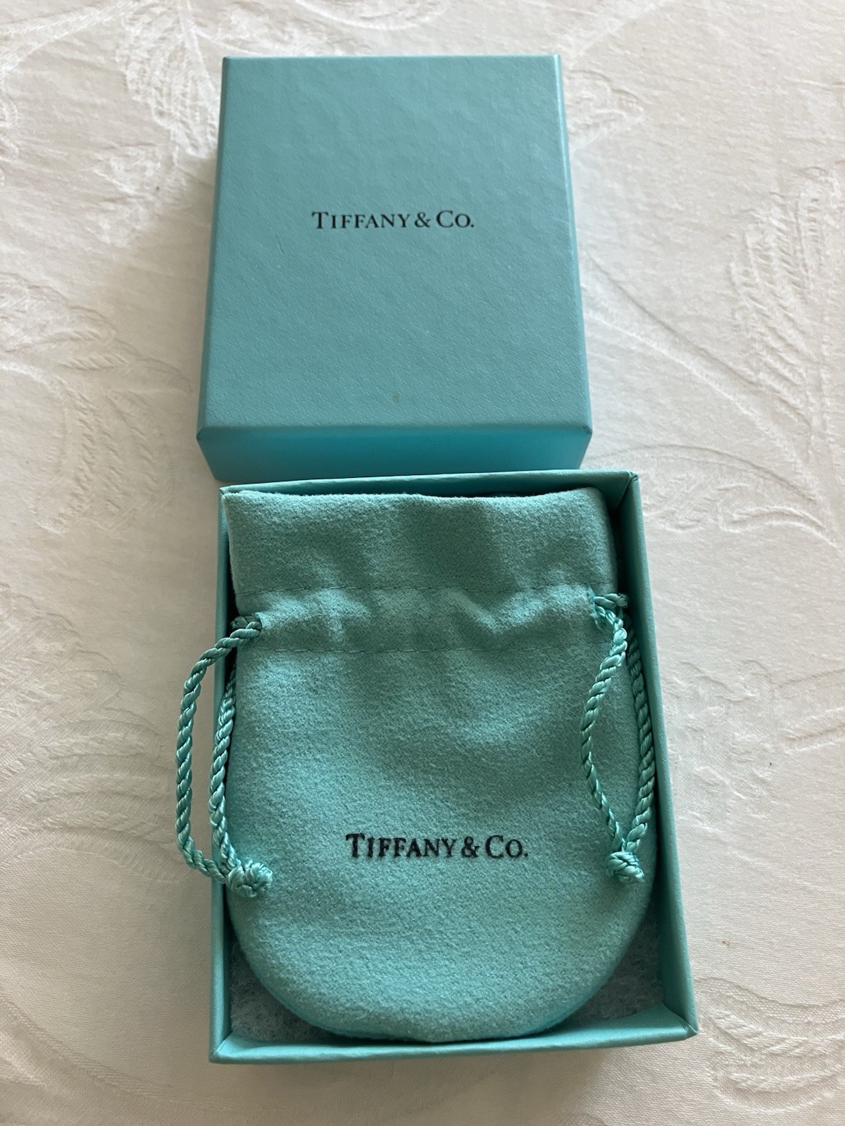 Tiffany & Co. Empty Blue Gift Box Pouch 2pc Set Free Shipping