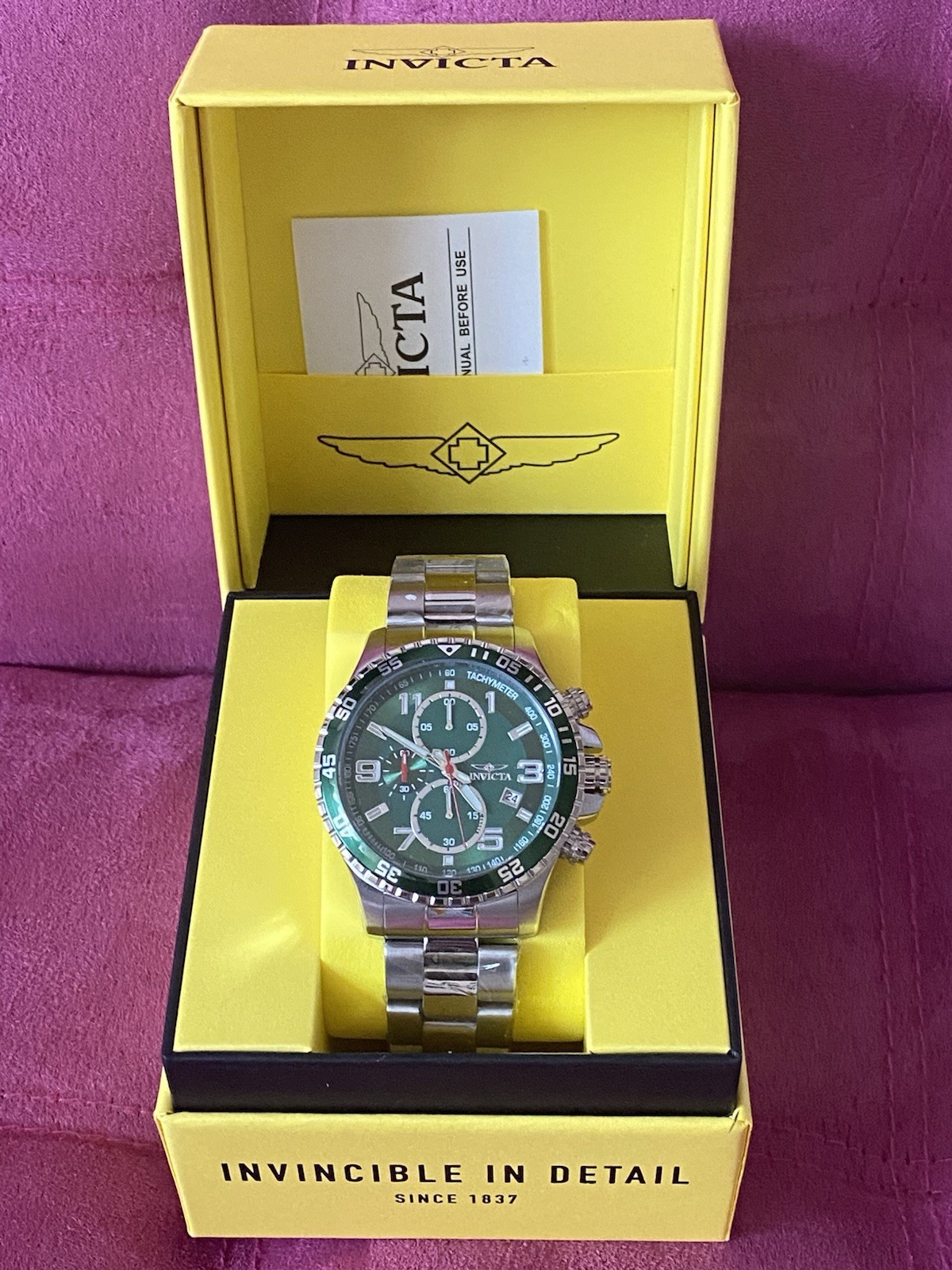 Brand New Invicta Specialty Mach Gala Men’s Watch 48mm Green Steel (69818) New