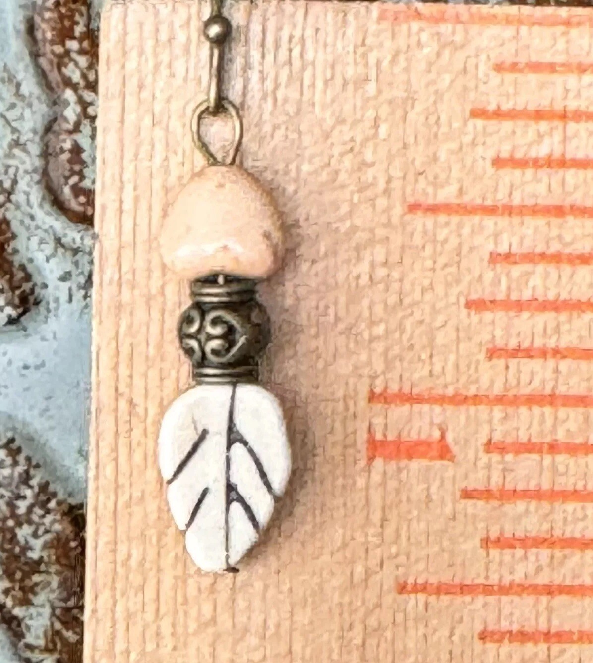 Bronze and Ivory Howlite Leaves. Available In Gold or Silver Upon Request