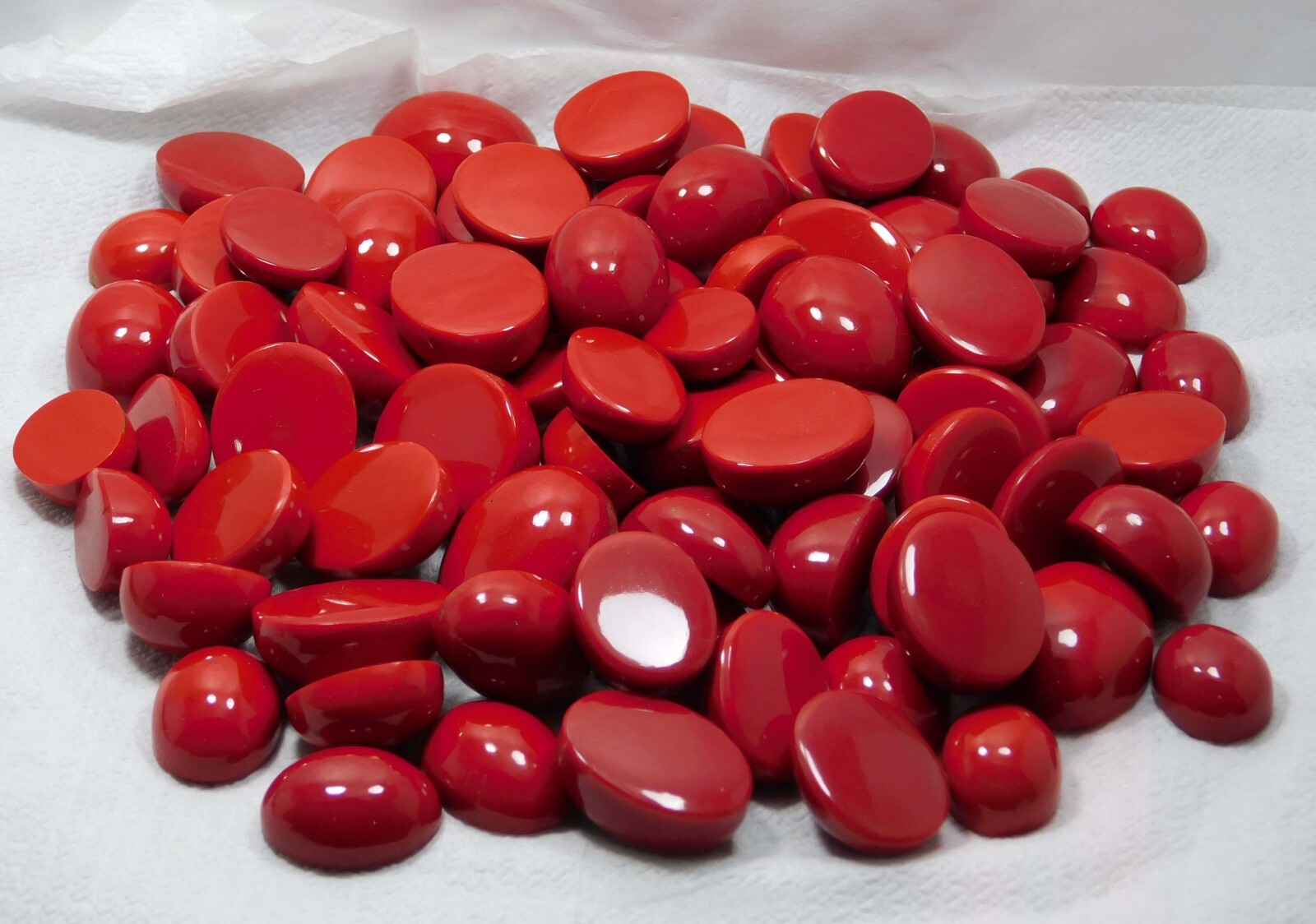 Natural Italian Red Coral 250 Ct Oval Cabochon Cut Loose Gemstone Lot