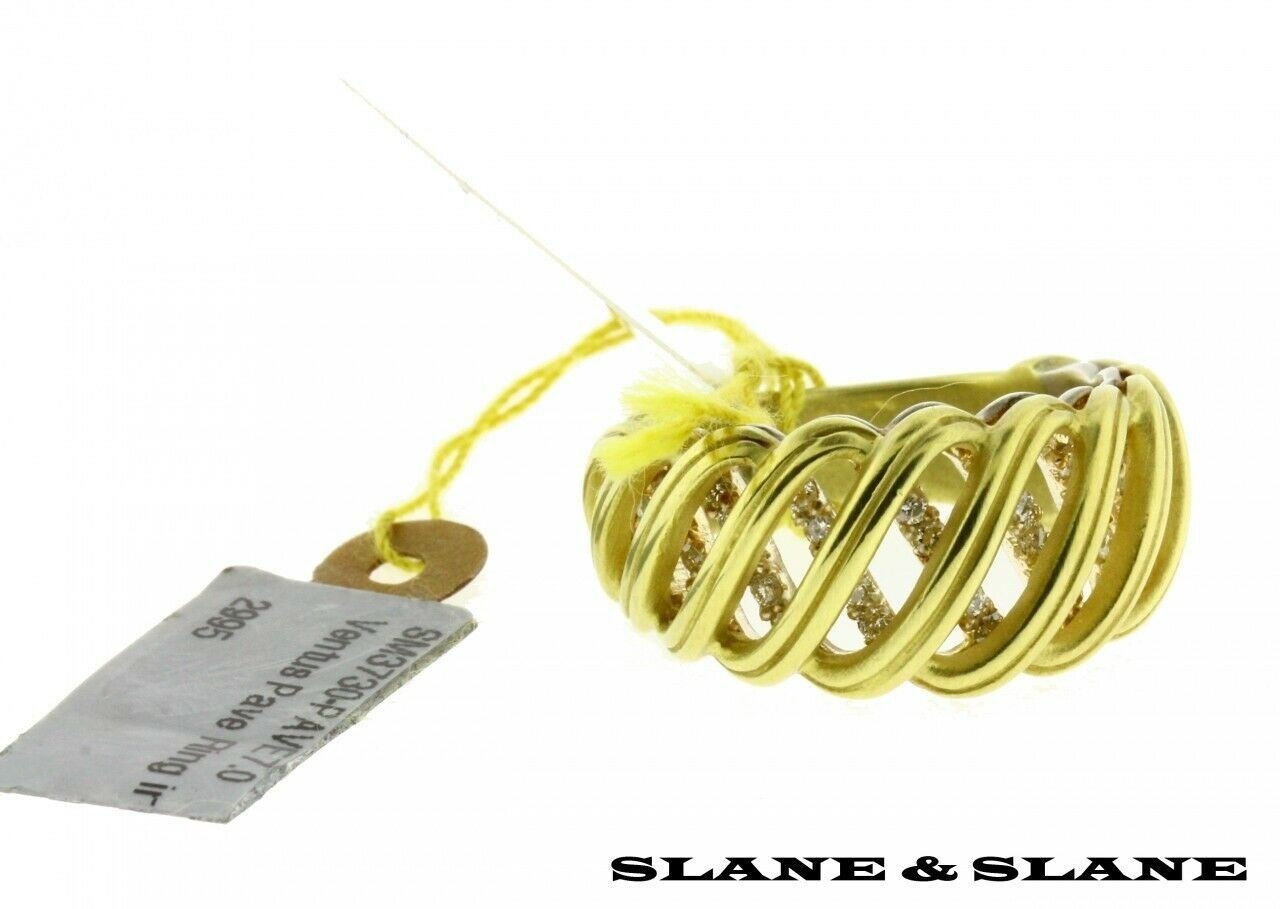 Slane Ventus pave diamond ring in 18k and 925 sterling silver new Size 7