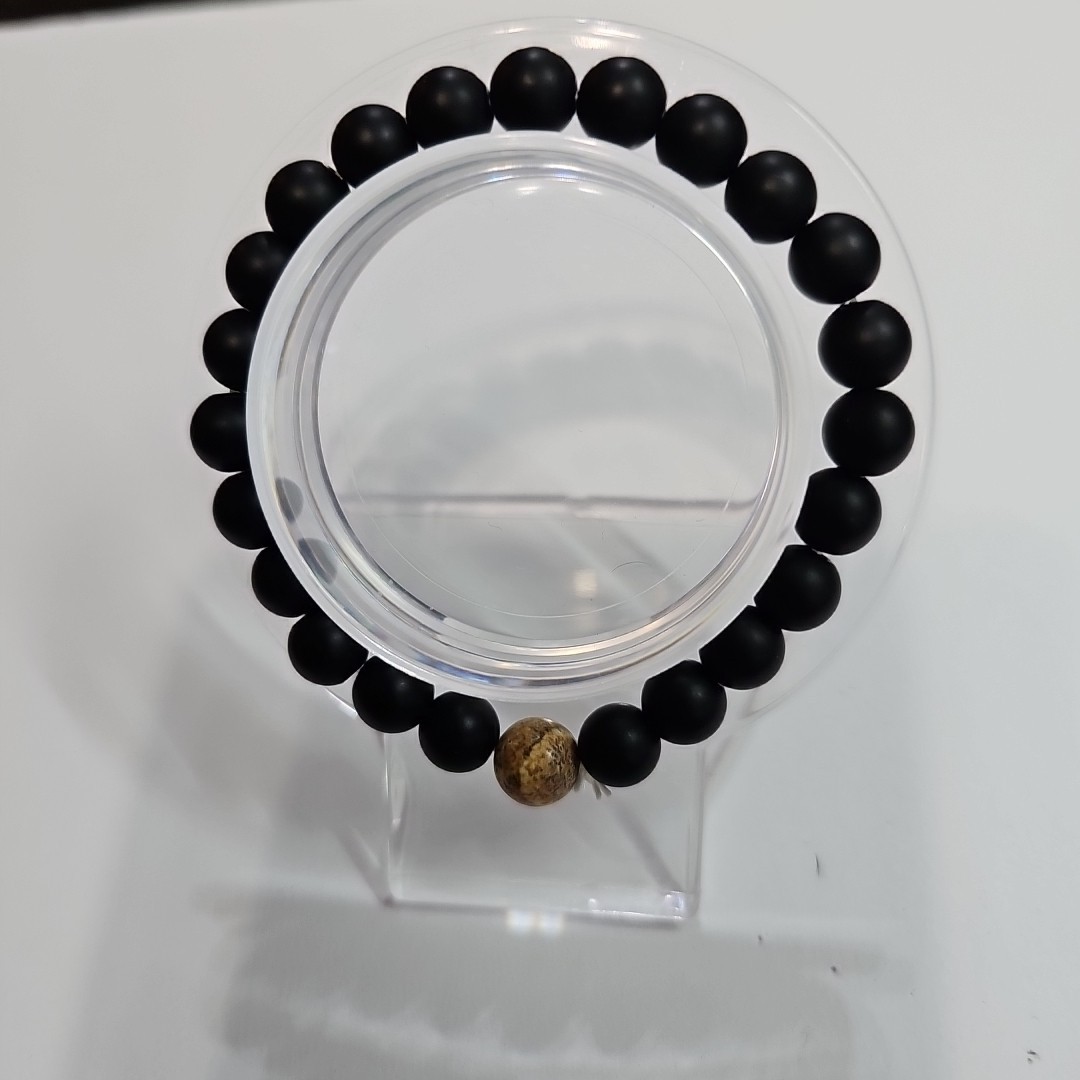 Stretch Bracelet ~ Picture Jasper ~ White Howlite 8mm and 6mm Beads Mix & Match
