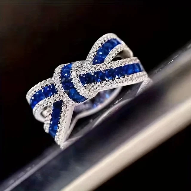 Lab Created Sapphire 2Ctw Round Cut Bow Knot Wedding Ring 14K White Gold Plated