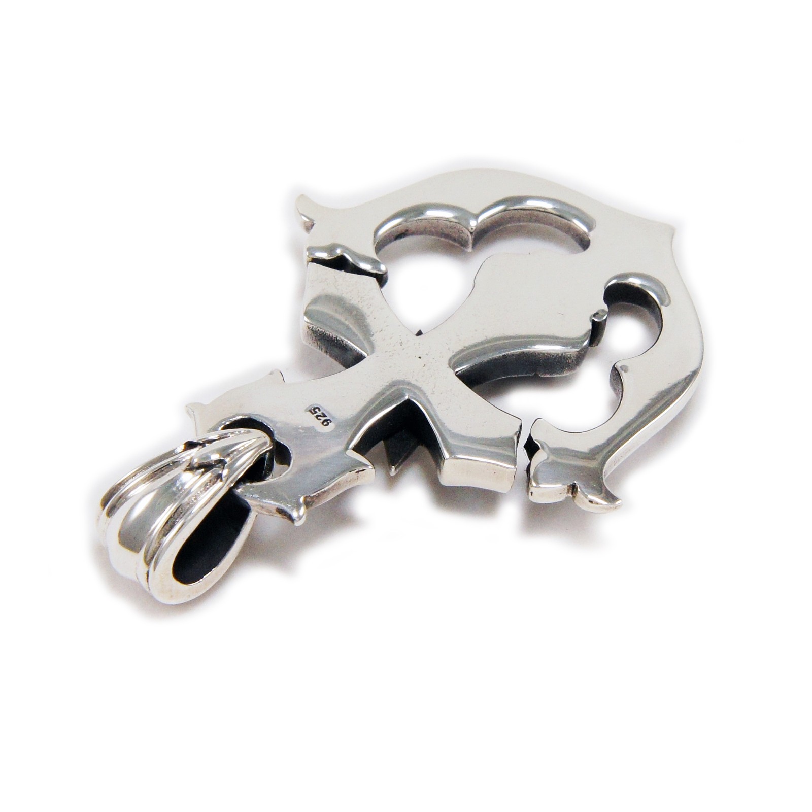 ANCHOR CROSS STAR 925 STERLING SILVER BIKER GOTHIC ROCKABILLY PENDANT NG-003