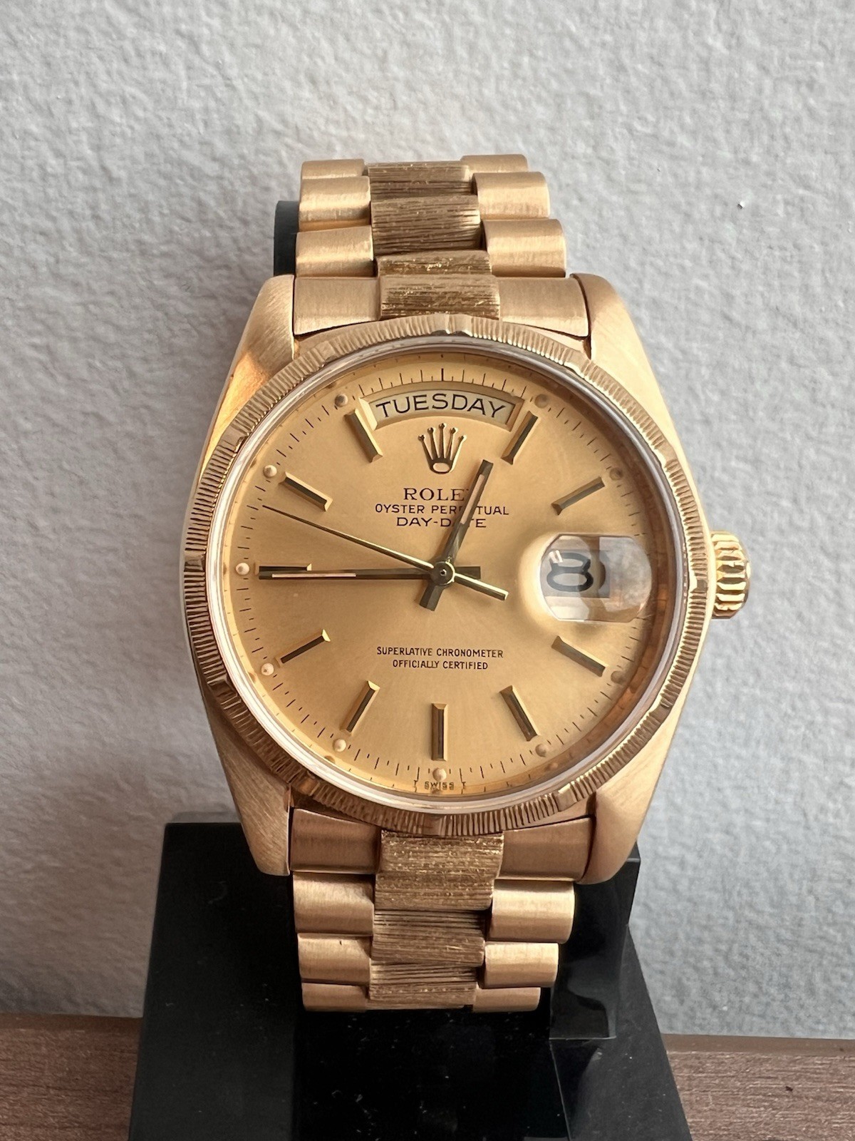 Rolex Day Date President Bark Finish 18078 36mm Champagne Dial 18k Yellow Gold