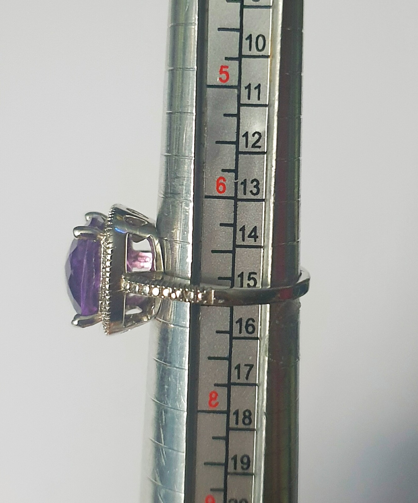 Brilliant Victoria Townsend Amethyst & Diamond 925 Sterling Silver SIZE 7 Ring