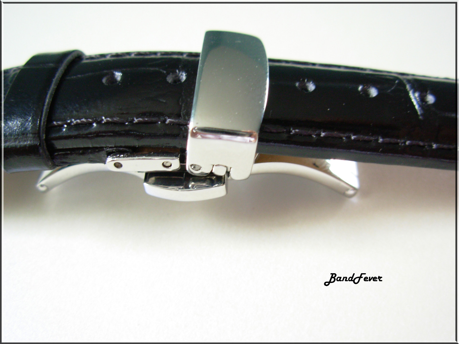 Silver Stainless Steel Butterfly Deployment Clasp Buckle With Push Button, Pins