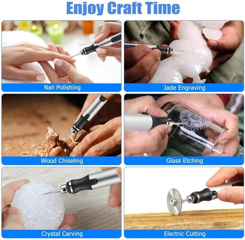 Cordless Electric Mini Drill Grinder Engraving Pen Variable Speed Rotary Tool