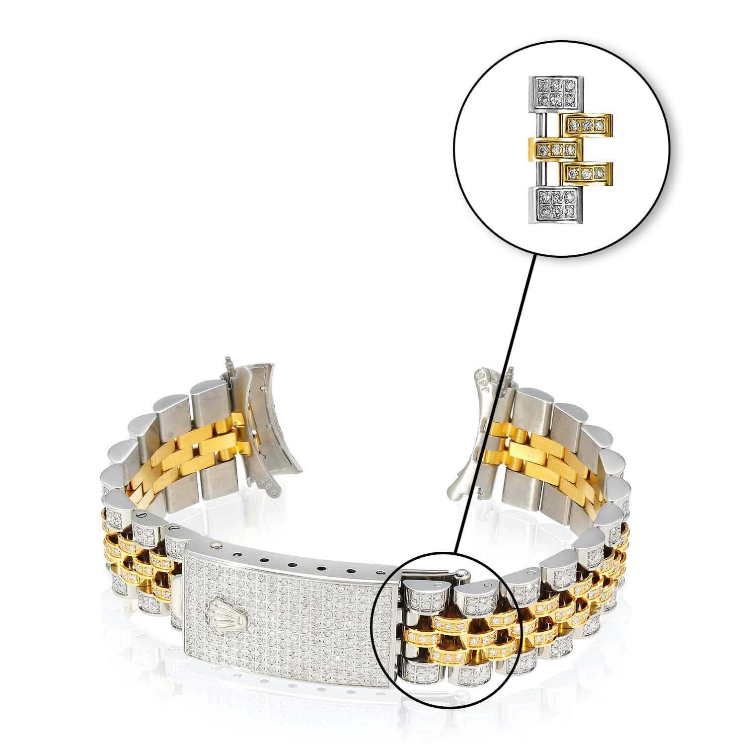 Extra White and 2-Tone Links for Rolex Watch Datejust Natural Diamond 36mm Watch