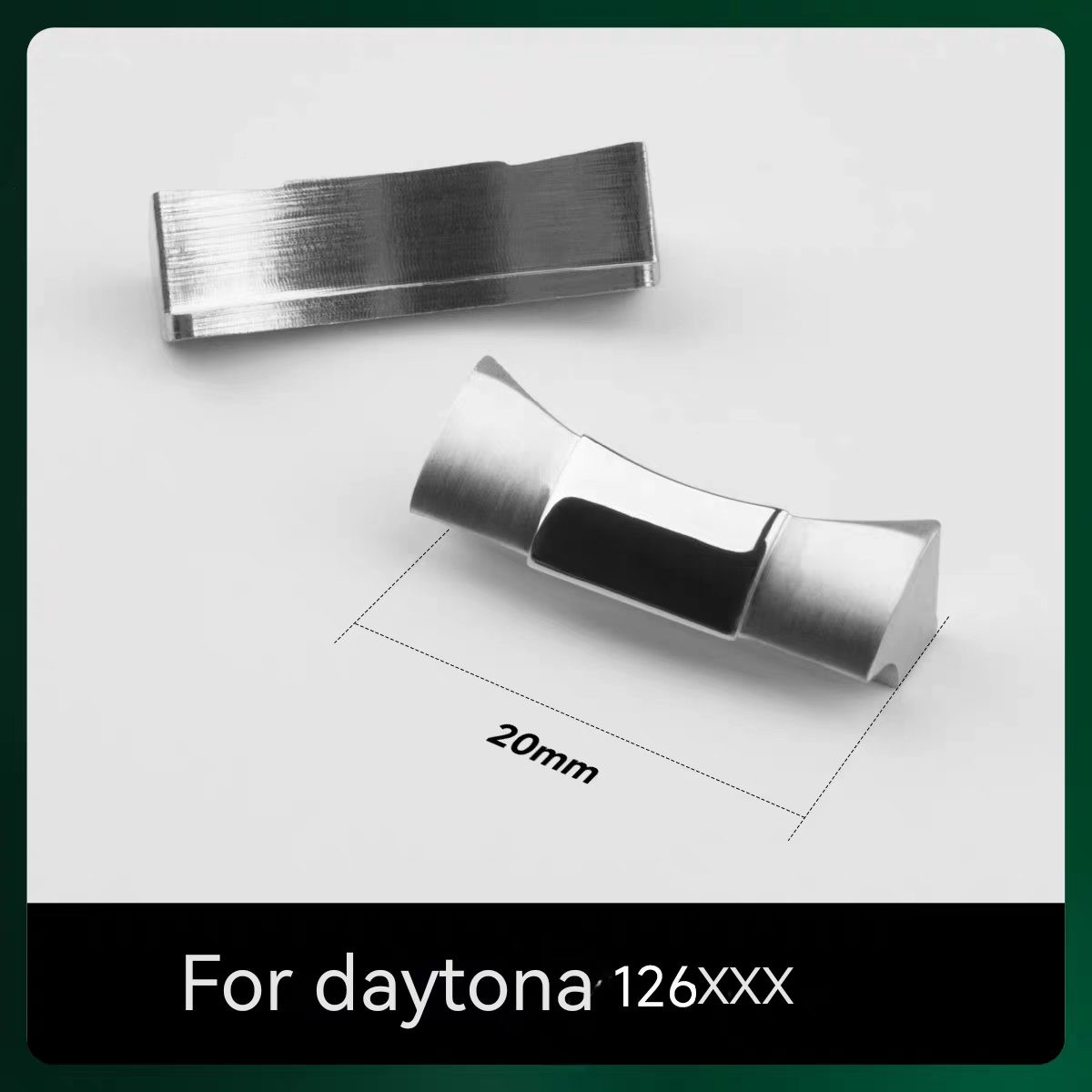 20 21 22mm Top Quality SS Curved End Link for RolexSub Daytona DJ SD Rubber Band