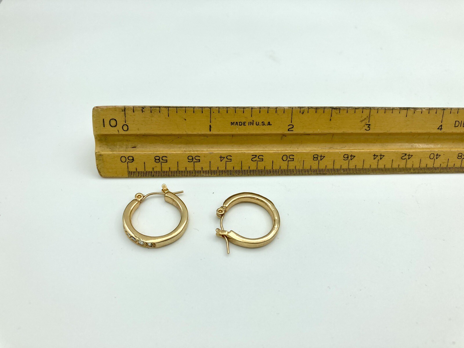 Beautiful Gold Tone CZ Cubic Zirconia Earrings – Latch Back Small Hoop
