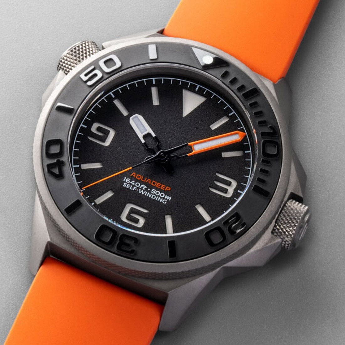 UNDONE AQUADEEP SIGNAL Automatic Titanium Silicone Grey Orange Men’s Watch