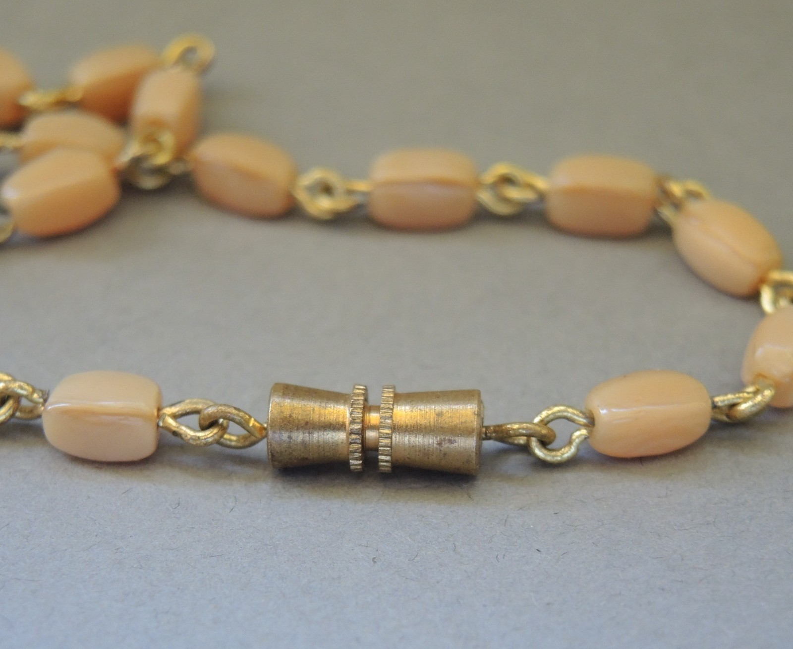 Vintage Czech Glass Necklace Lot 3 Faux Tiger Eye Snake Beads Satin Brown