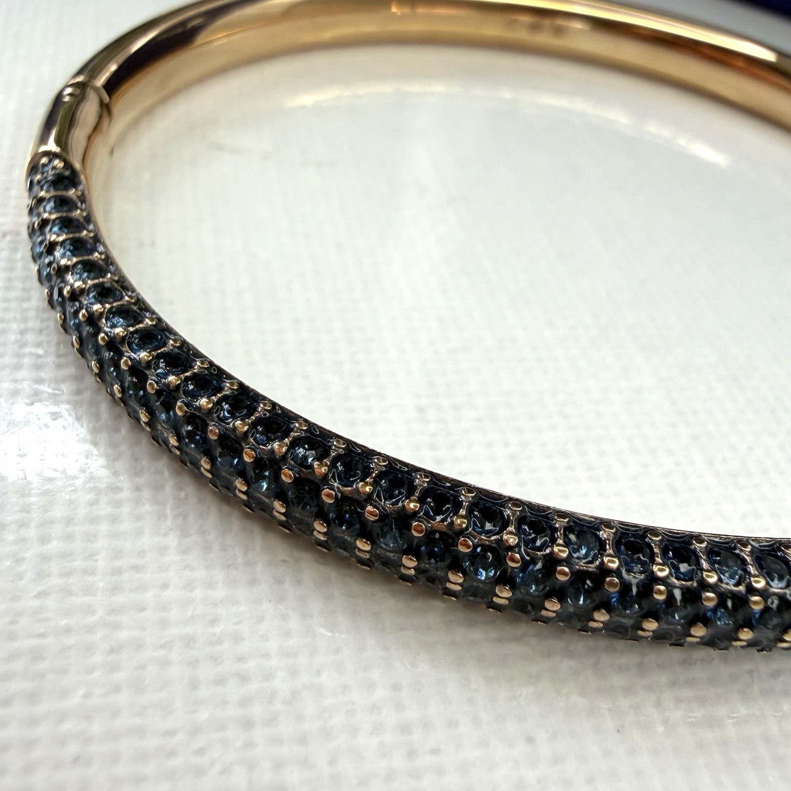 Swarovski Sublima Bangle Size Medium Bracelet Navy Crystals Rose Gold Plated