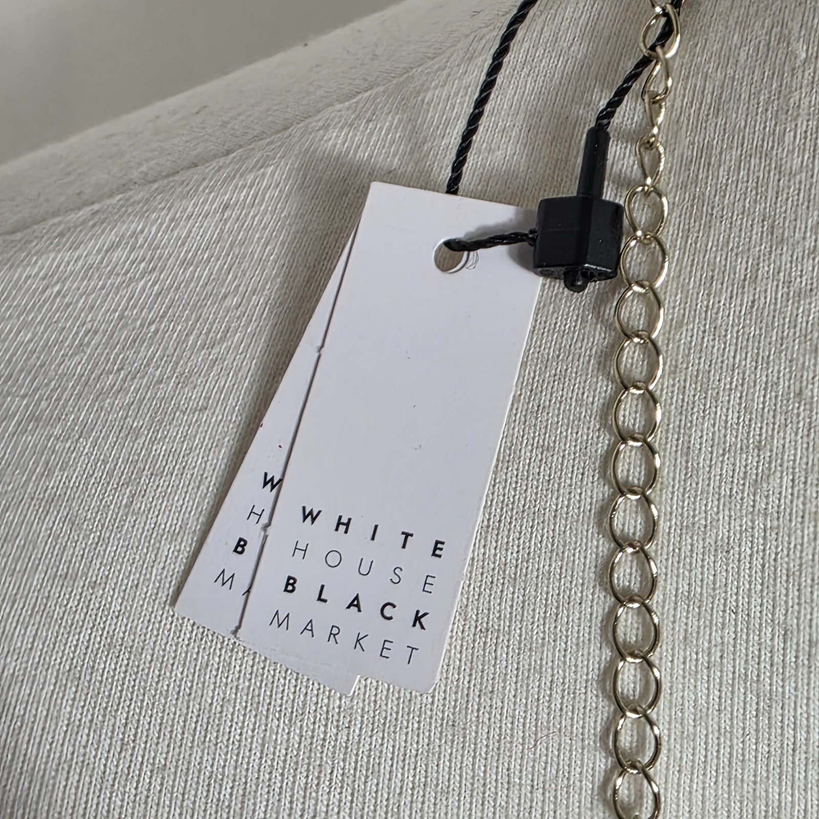 White House Black Market Necklace Shield Shaped Pendant Metal Fringe Tassel