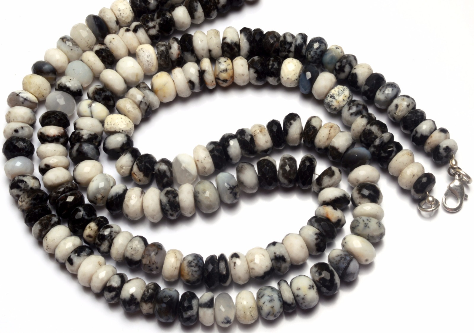 Natural Rare Gem Dendritic Agate Faceted 10MM Approx Rondelle Beads Necklace 16″