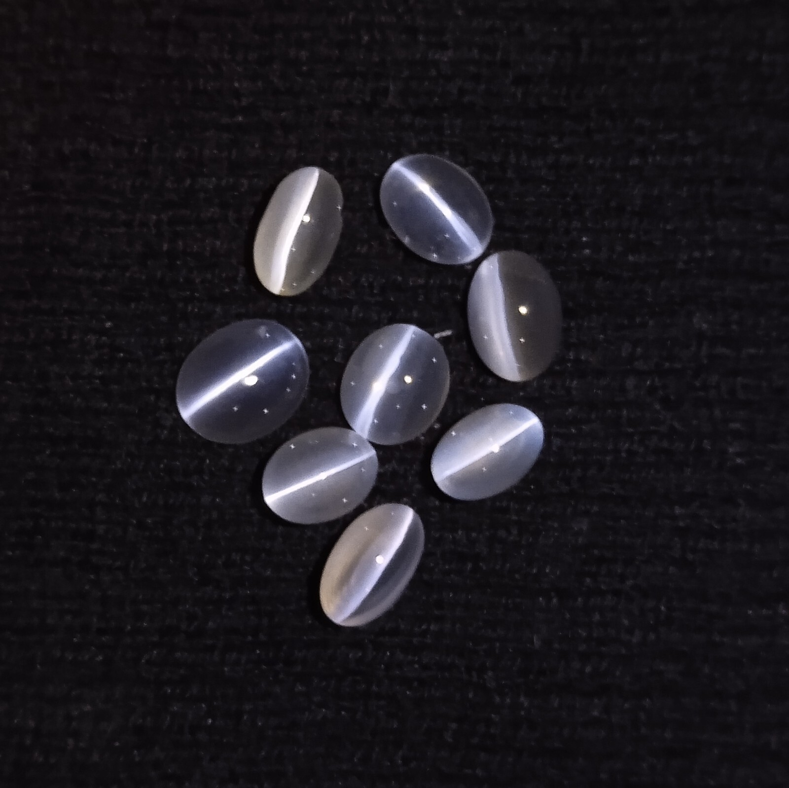 15 Carat 8×5.5-9.2×7.5 MM Natural Sillimanite Cat’s Eye Oval Shape 8 Piece Lot