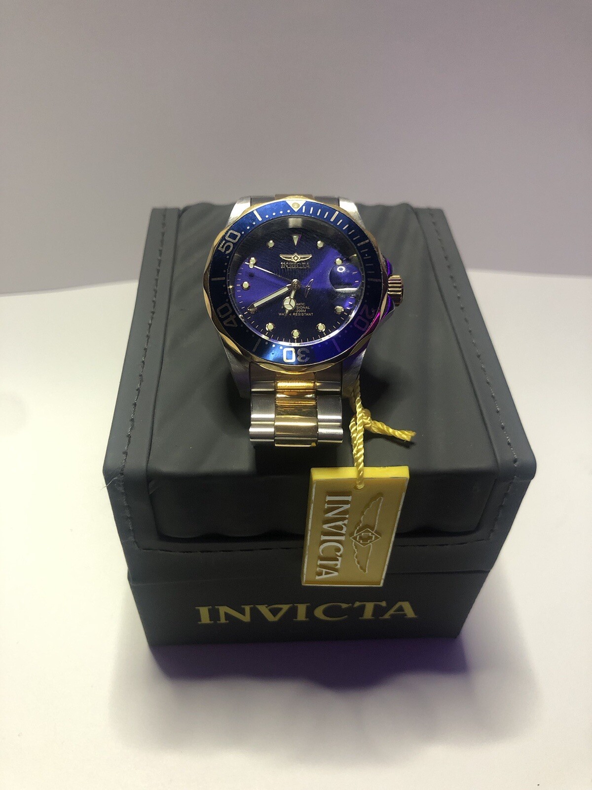 Invicta Pro Diver 26972 Blue Dial Two Tone Stainless Steel Wrist Watch for Men