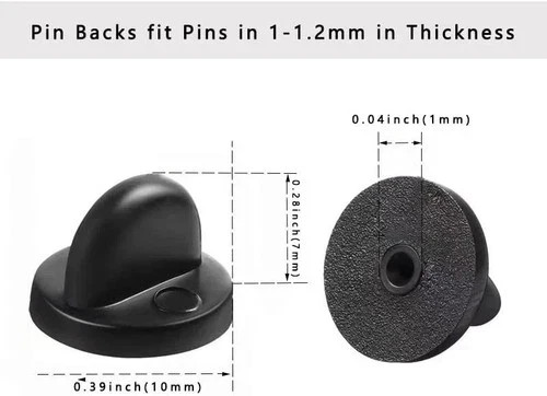 100 Pcs PVC Rubber Pin Backs Butterfly Clutch Backings Holder Tie Tacks Keepers