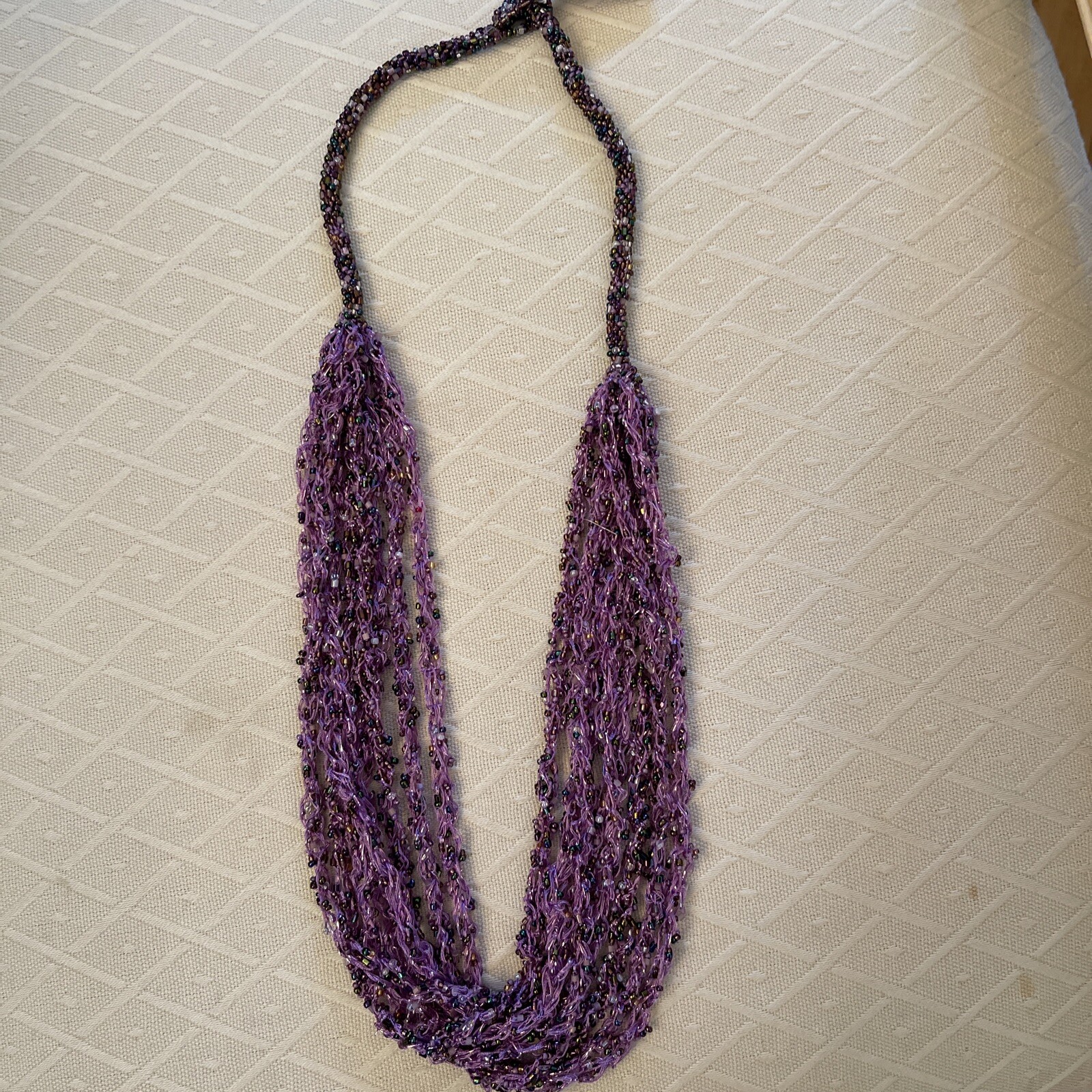 Himalayan Gems Potay Nepal Beaded Multi Strand String Necklace New!