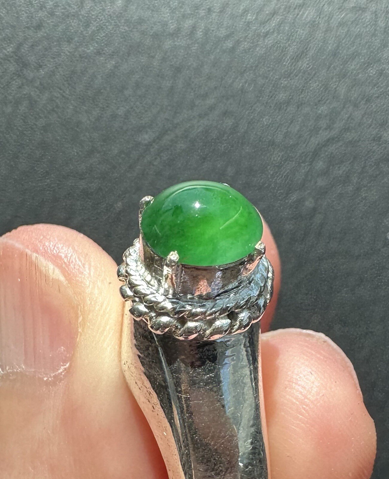 1.39CARET NATURAL BURMA JADEITE JADE TYPE A LOOSE GEMSTONE GREEN COLOR