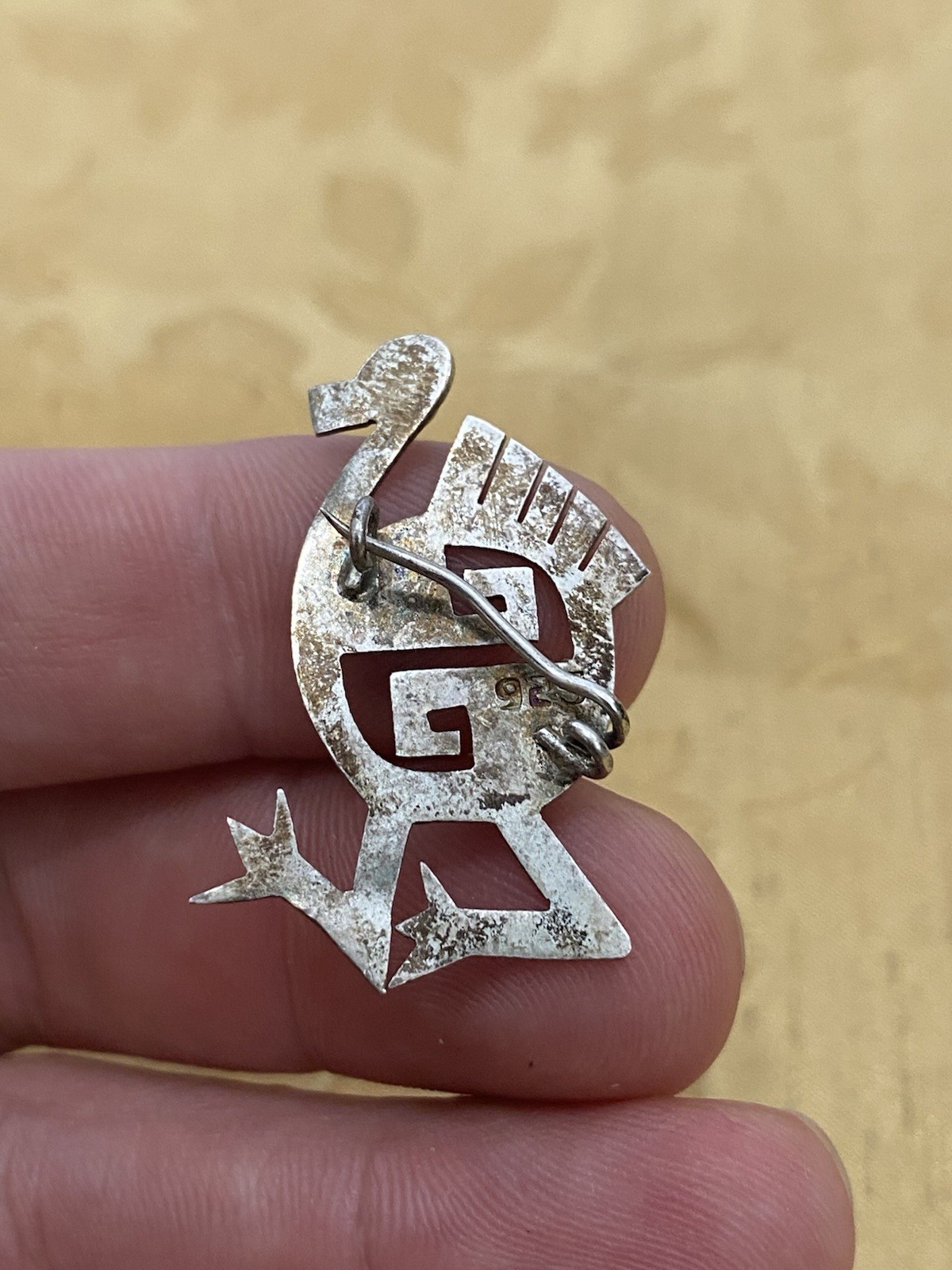 Vintage Sterling Silver 925 Tested Estate Acquired Peruvian Bird Brooch Pin