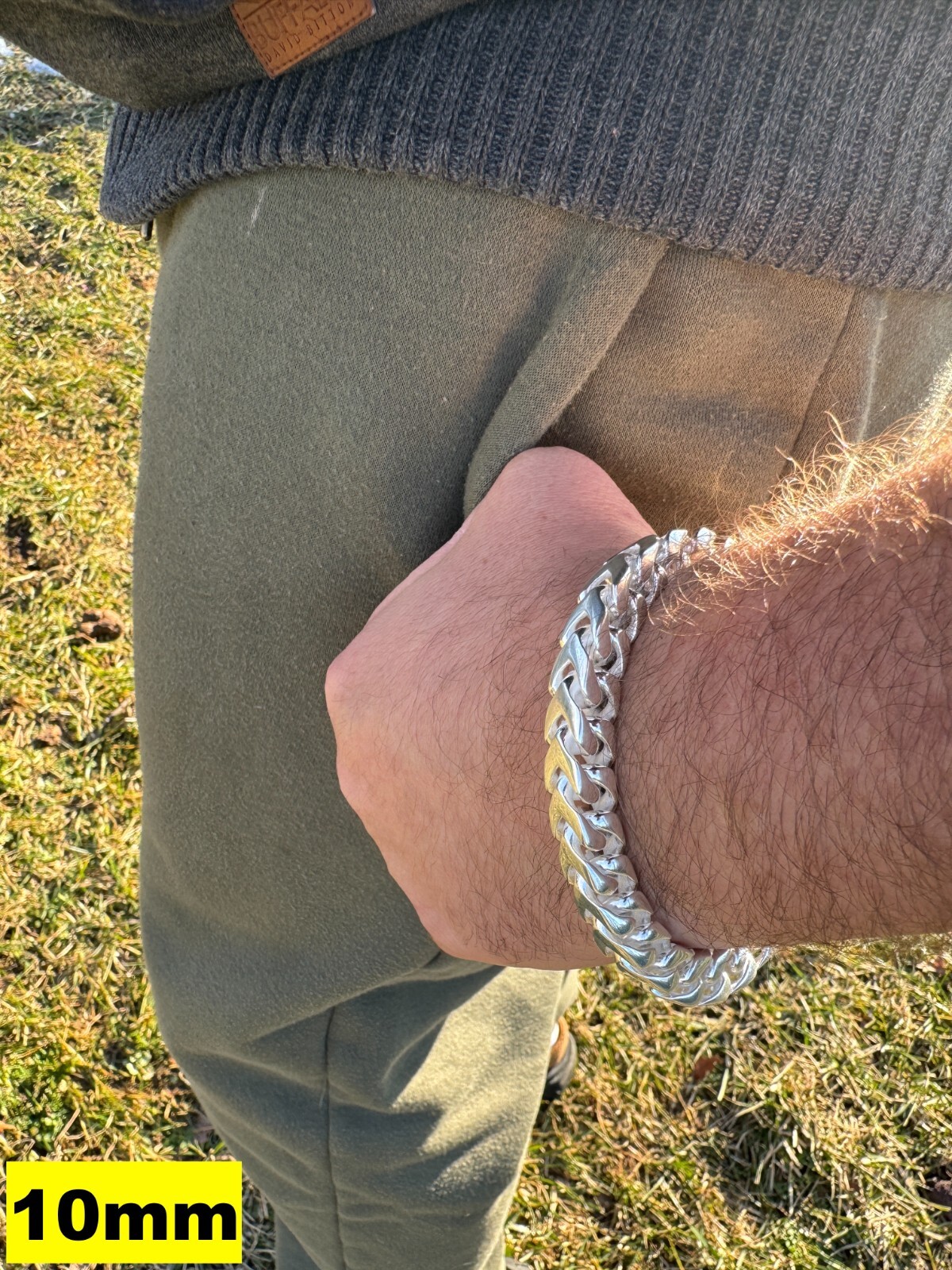 Mens BIG 4-10mm Franco Bracelet Real 925 Silver Box Clasp Handmade In Mexico