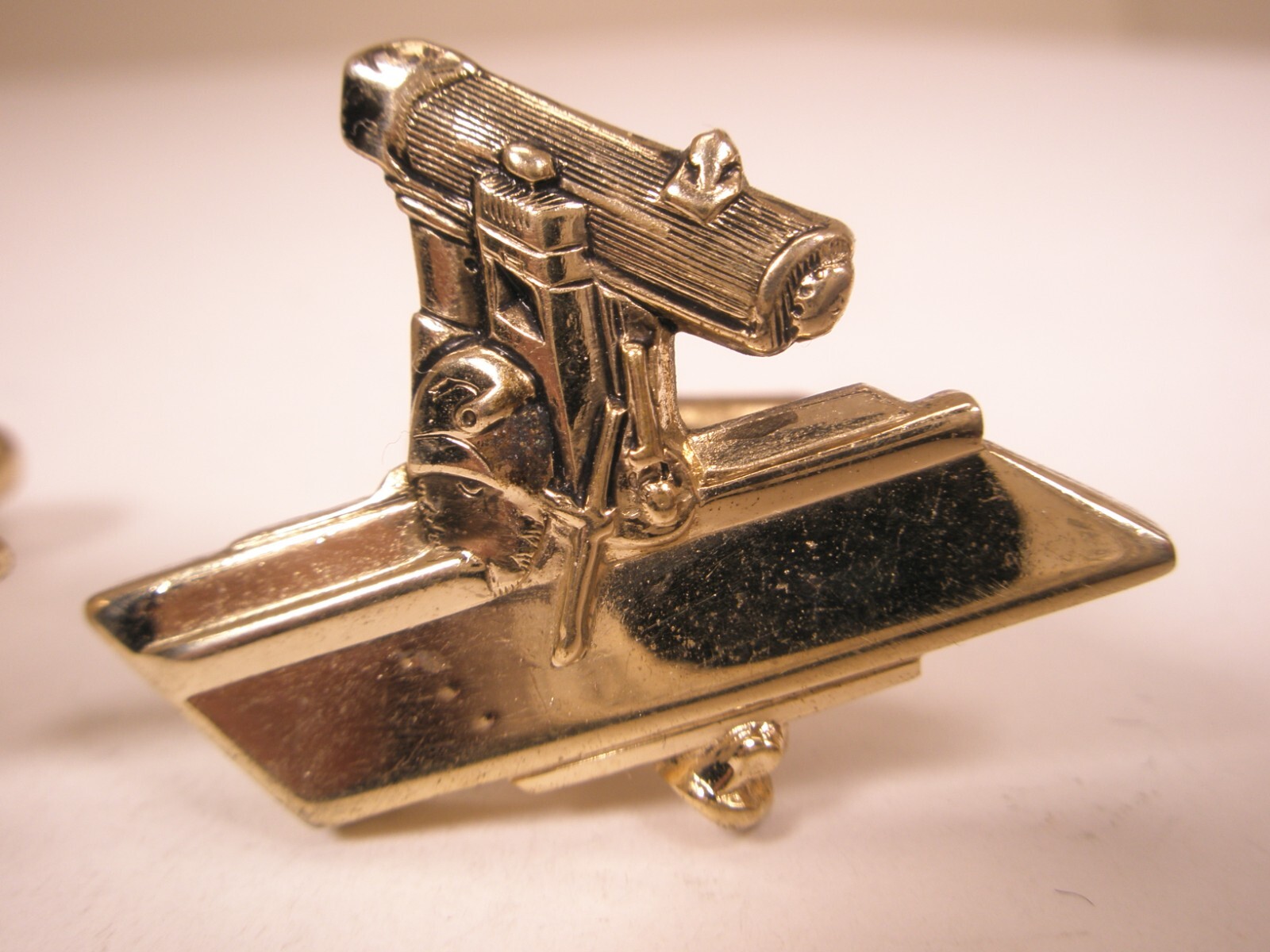 Tools Radial Arm Saw Vintage Cuff Links & Tie Bar Clip wood cabinet carpenter