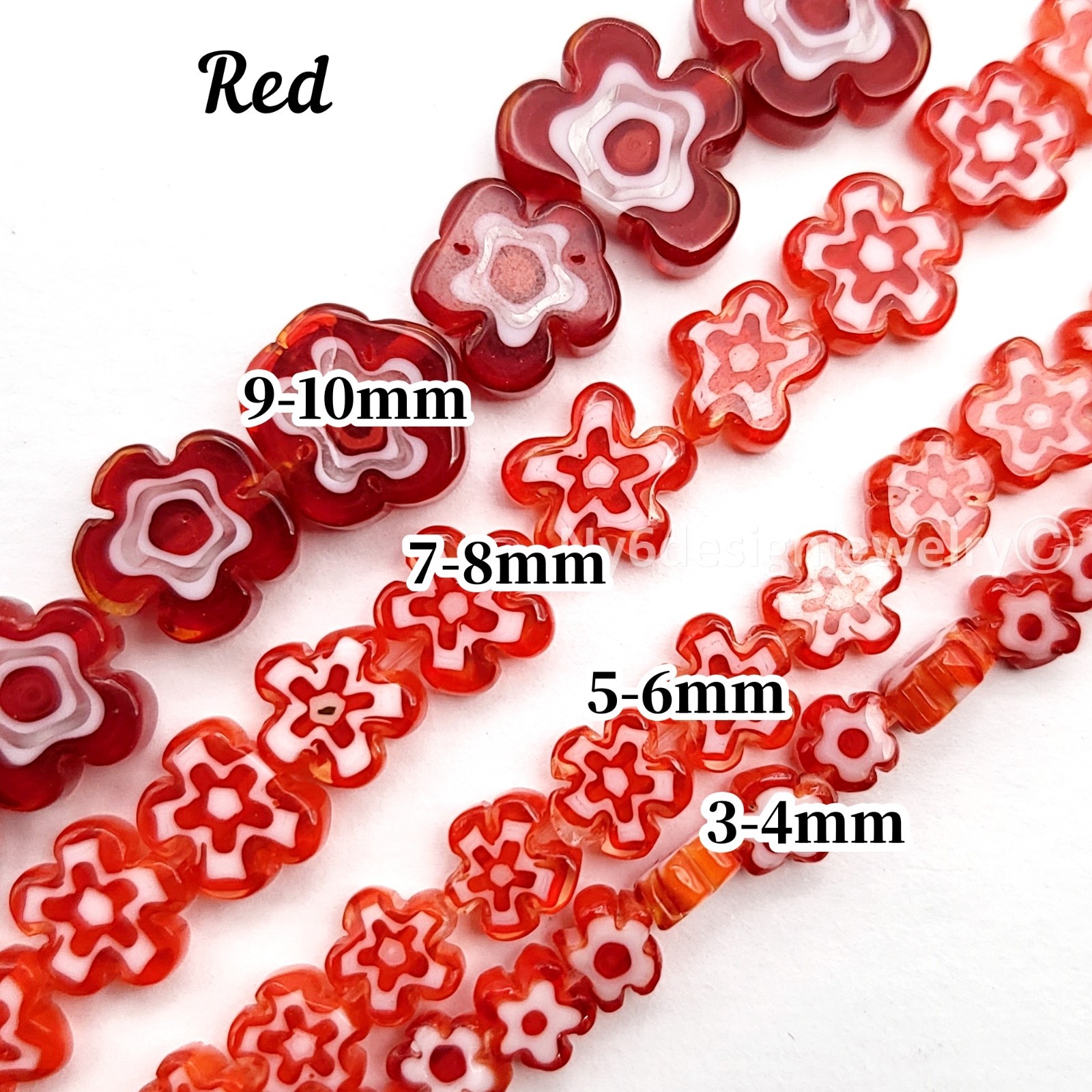 Flower Millefiori Murano Glass Lampwork Spacer Bead Crystal 15″ 4mm 6mm 8mm 10mm