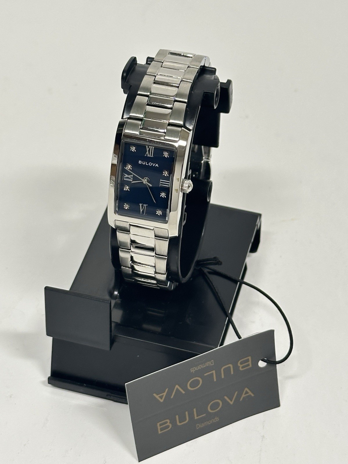 Bulova 96P262 Classic Blue Abalone Diamond Ladies Watch New No Box Quartz