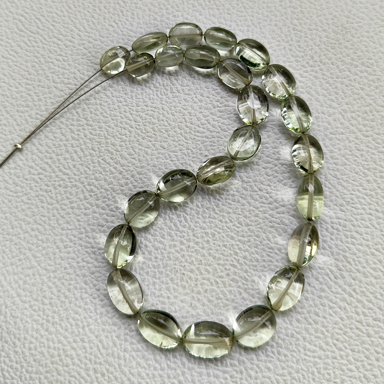Natural Prasiolite Green Amethyst 8-11mm Smooth Nugget Beads 10 Inch Brazil Gem