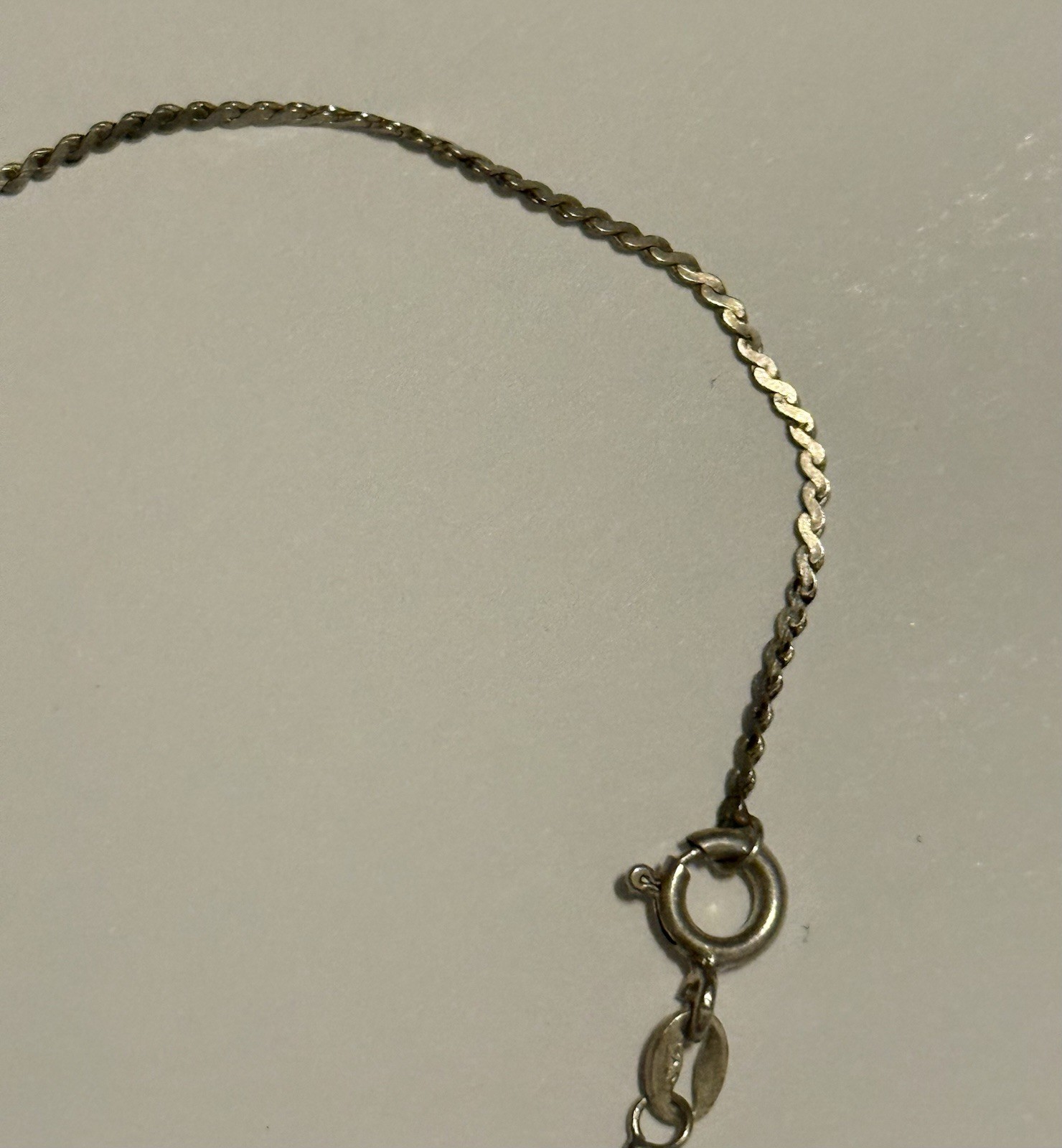 Vintage UnoAerre Italy 925 Sterling Silver Serpentine Flat Link Chain Bracelet7”