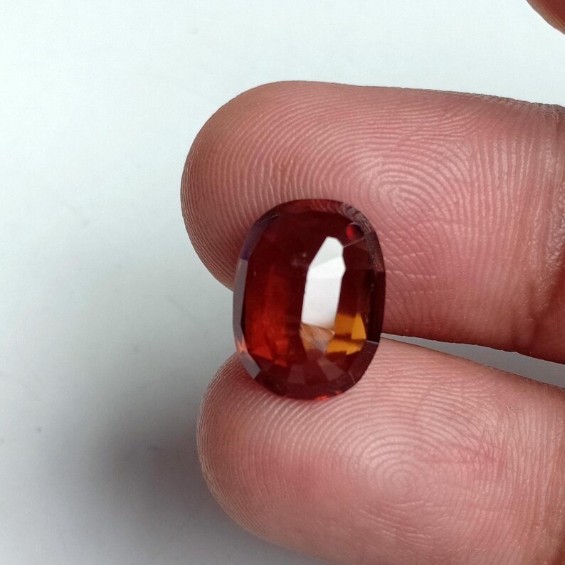 NATURAL Mozambique Hessonite Garnet Oval Earth Mined Loose Gemstone 6.65 Ct