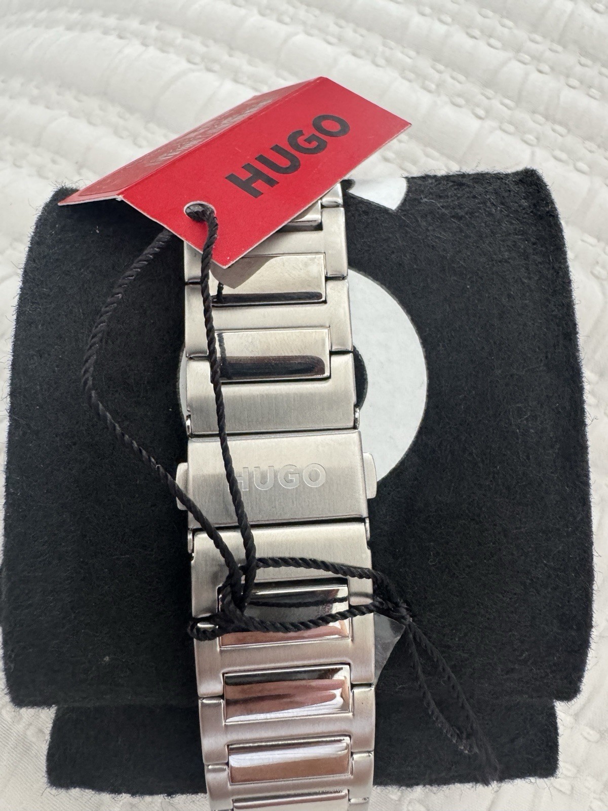 HUGO Boss Men’s #Smash Black Ion Plated Bracelet Watch 43mm Black Dial Gold 3ATM