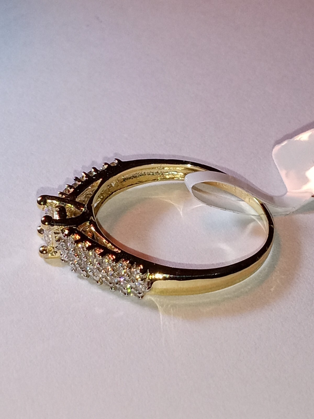 10kt Solid Yellow Gold 0.3 Ct Natural Moissanite,0.3 Ct Diamond Ring Size 7